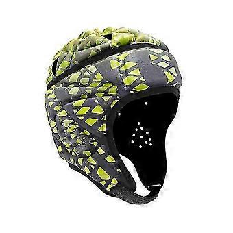 Football Helmet Yellow Padded Adjustable for Flag Football Rugby Goalie Sports Polyester Lycra Foam Protection Outdoor Activities Youth Adult Use