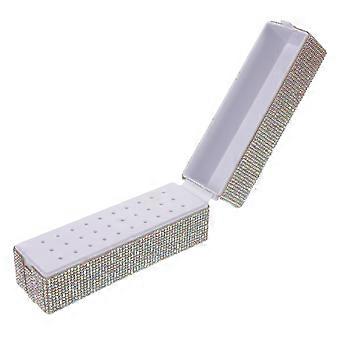 Nagelboorbit organizer koffer 30 gaten nagelboorbit opbergdoos houder salongereedschap polijstkoppen display container voor manicure