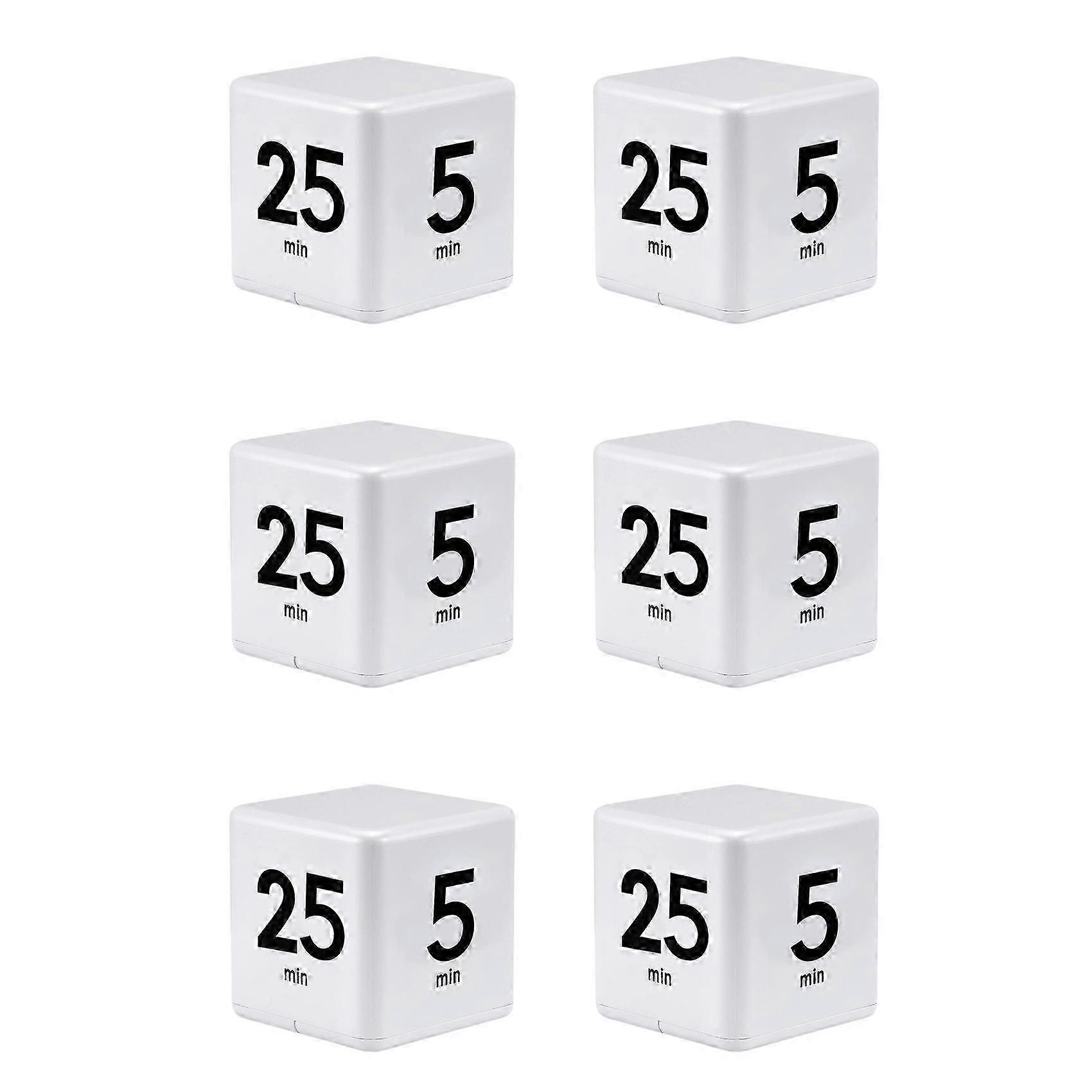 6X Cube Timer Kitchen Timer Time Management Timer for Time Management and Countdown 25-5-45-15 Minutes
