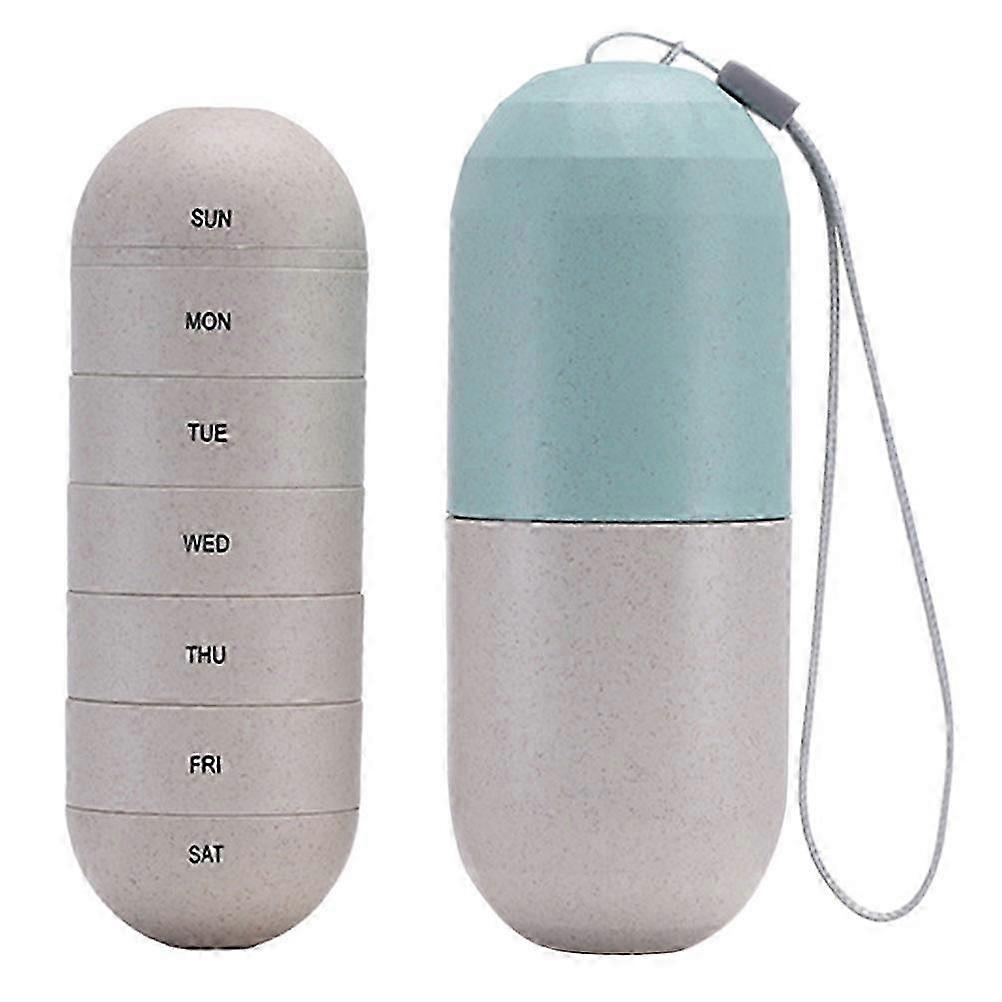 Pill Container Pill Box Assorted Color 1Set Weekly Pill Organizer Stackable Storage Case 13*4.5cm