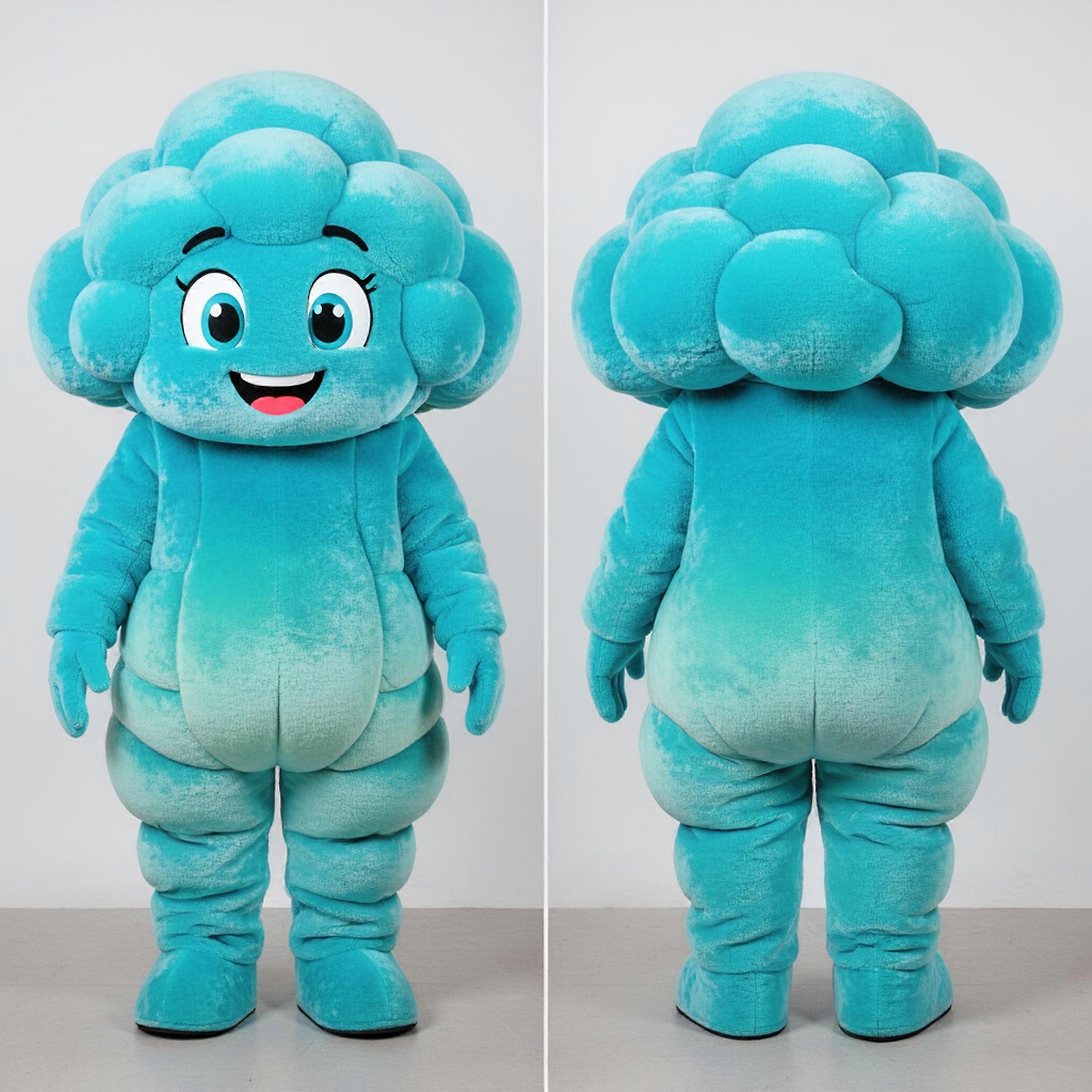 MASTICOT Cyan Rounded Cauliflower Mascot