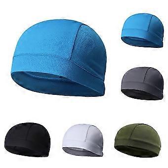 Gorro de secado rápido tipo calavera para ciclismo, compatible con deportes, color negro.