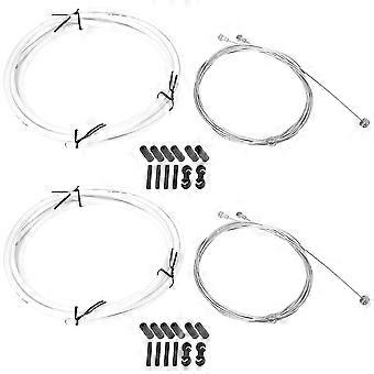 Bicycle Brake Shift Cable Line Wire Housing Set Derailleur Kits Bike AccessoriesWhite