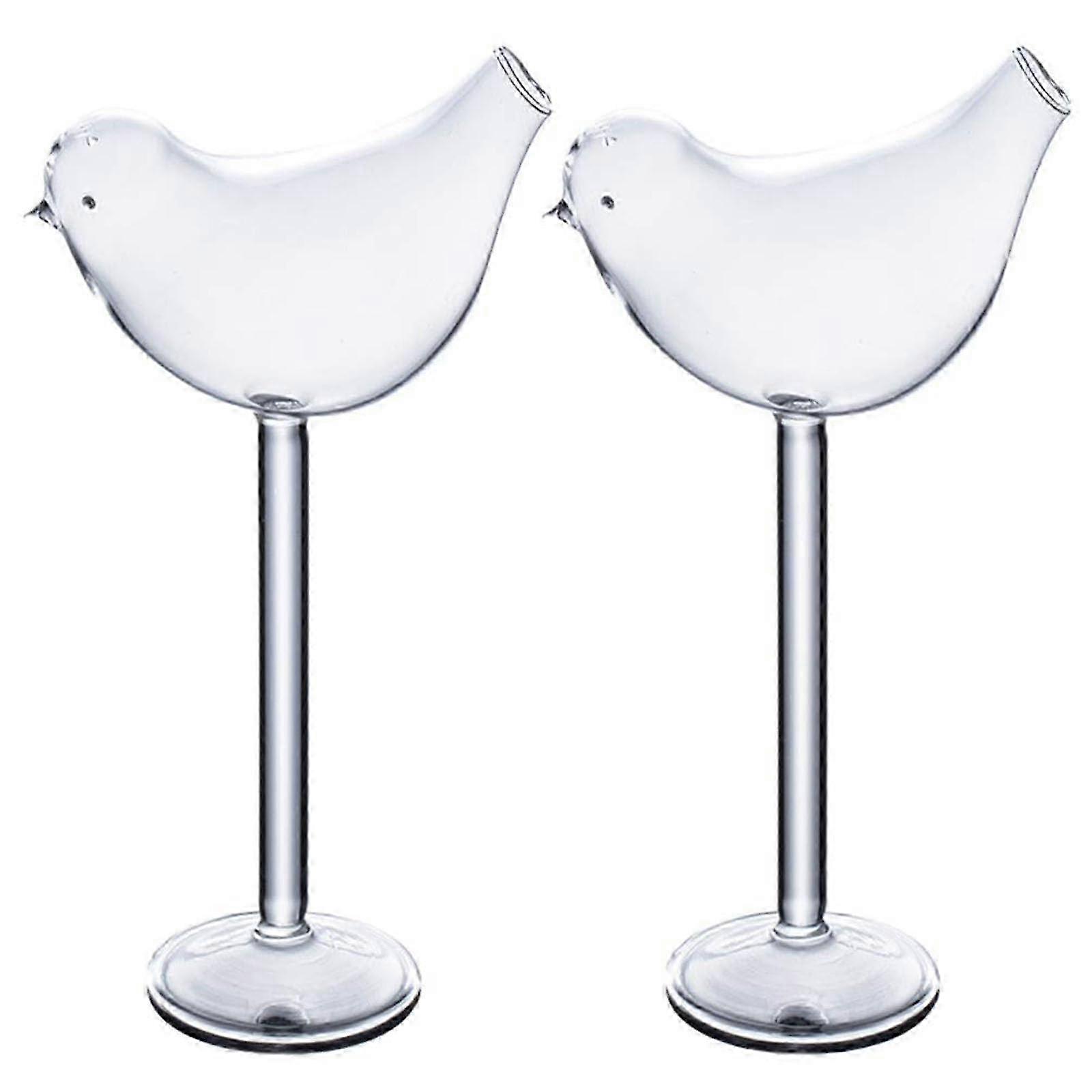 2Pcs Bird Design Martini Glasses