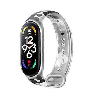 Camouflage Wristband Silicone Replaceable Watch Strap Adjustable Belt Parts Compatible For Mi Band