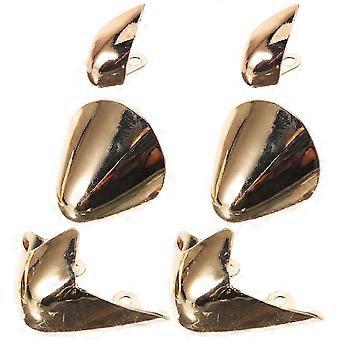 High Heel Tip Protectors, 3 Pairs Metal Golden Shoe Pointed Covers, Easy to Install, Protect Shoes from Scratches, Decorative Heel Tips
