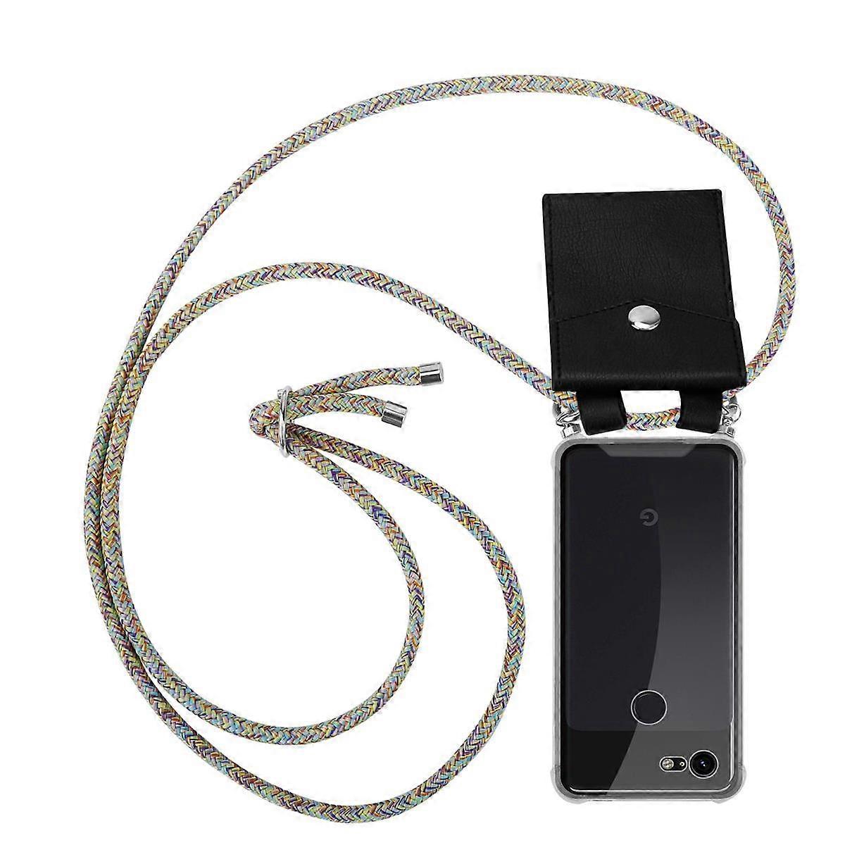 Case compatible with Google PIXEL 3A XL, silicone phone case with chain and silver elements