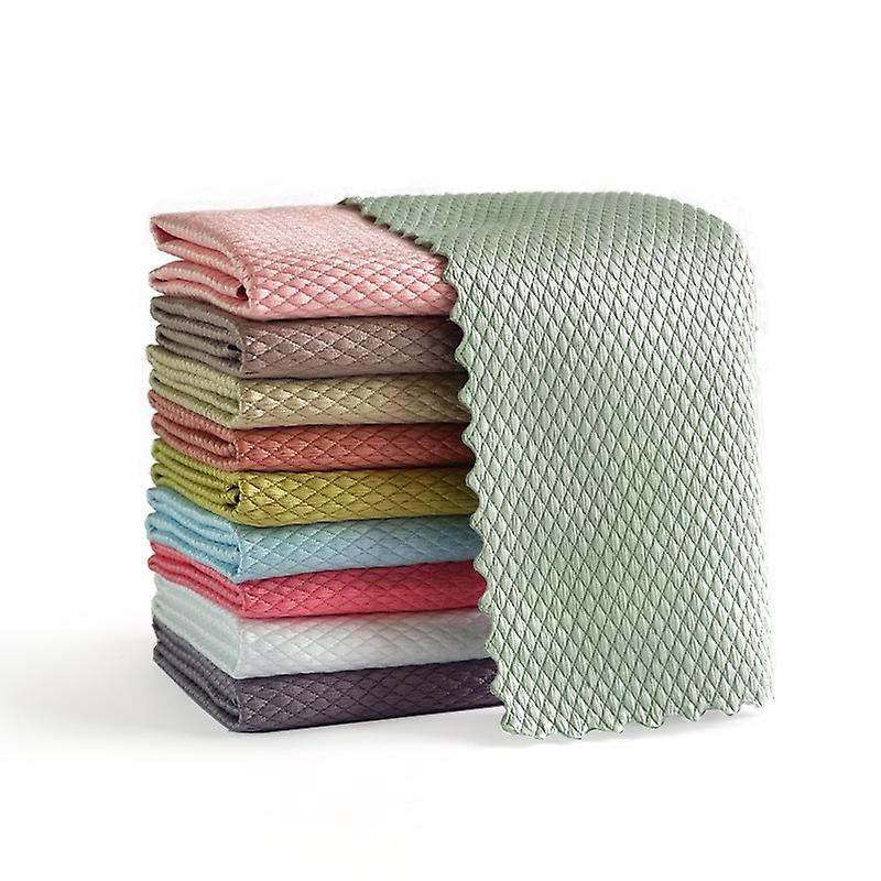 Fish Scale Cleaning Cloth, 30 X 40 Cm, Microfiber, Absorbent, Lint-free 12 Pieces