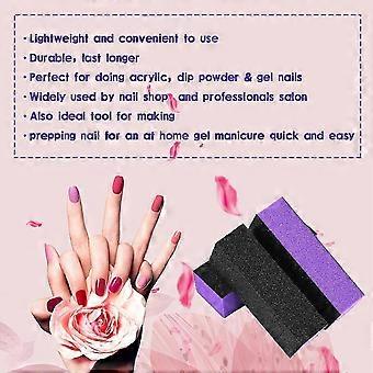 20pcs 3-Way Nail Buffer Blocks 60/60/100 Grit Sponge Core for Manicure Pedicure Nail Shaping Smoothing Shine