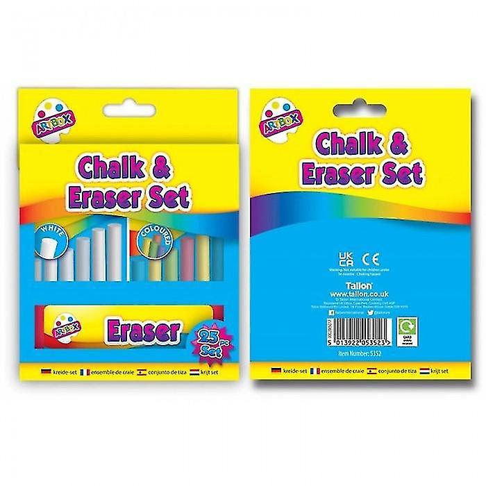 ArtBox Chalk And Eraser Set (Paquet de 25)