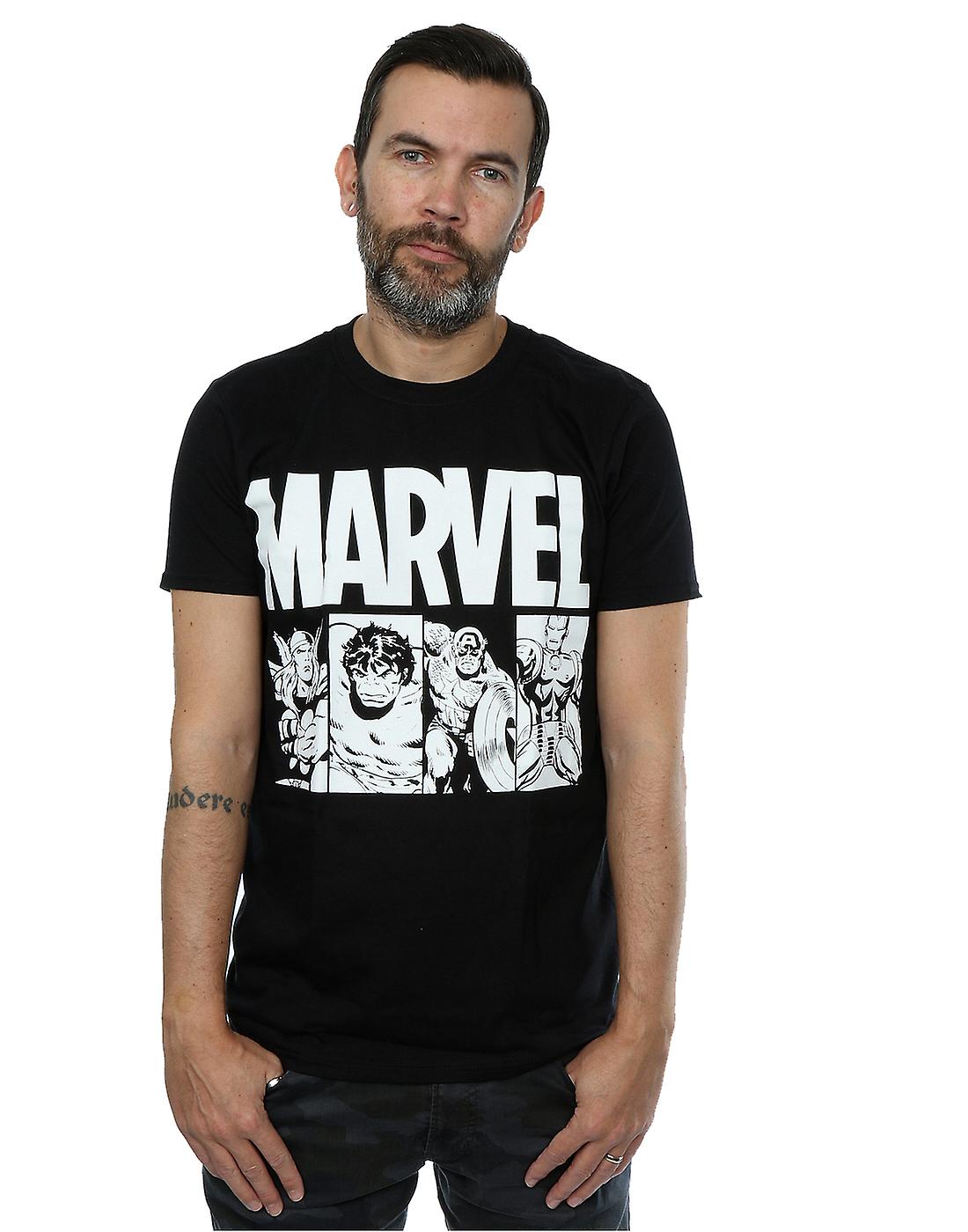 Marvel Men's Comics Action Tiles T-Shirt