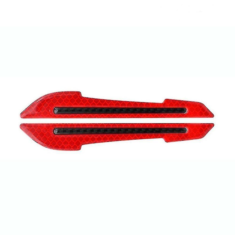 Th Set Universal Safety Warning Signs Carbon Fiber Epoxy Rear View Mirror Auto(2 Pcs, Red)