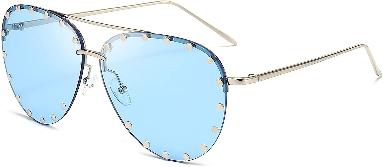 Ubiuo Studded Sunglasses For Women Fashion Studded Aviator  display picture 3