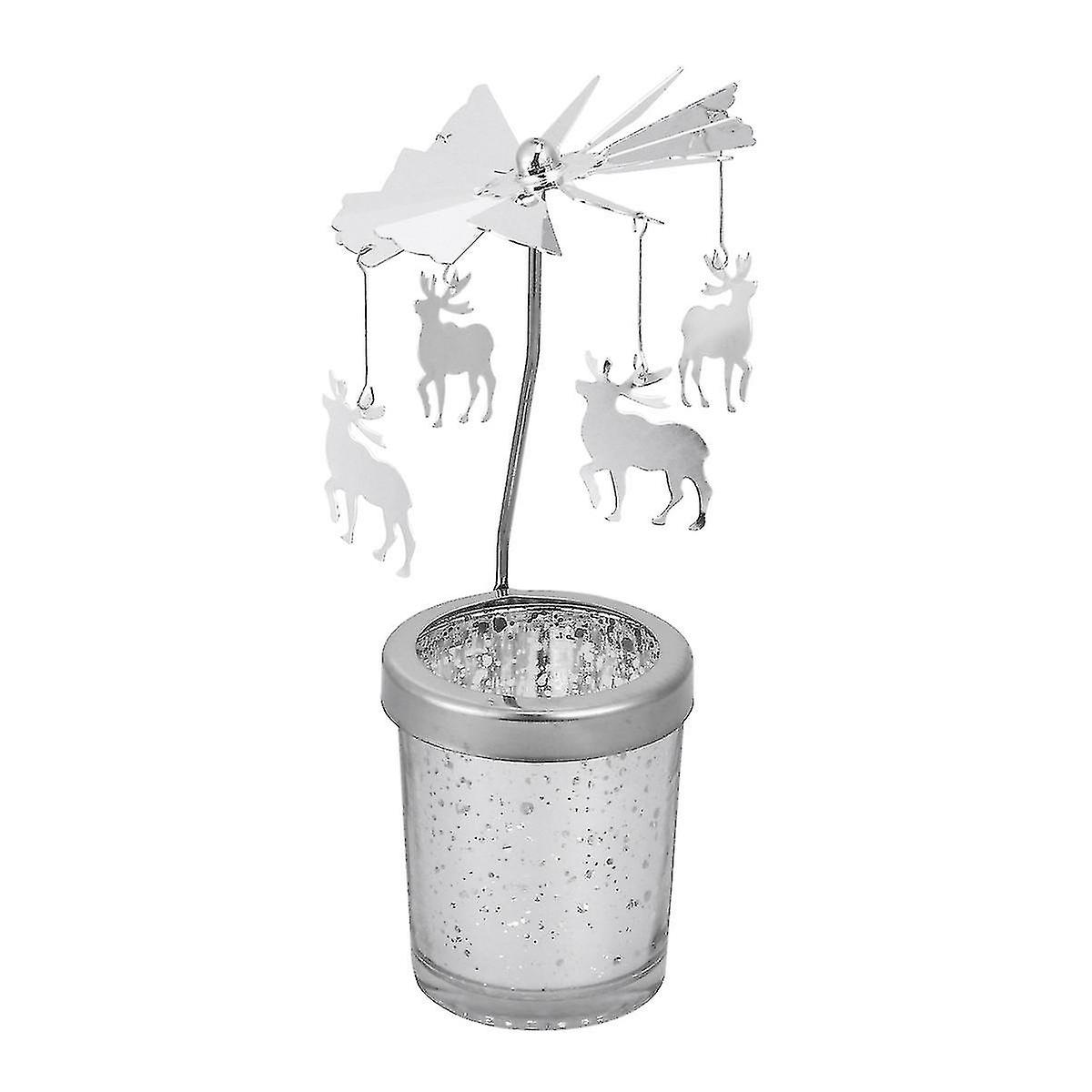 Snowflake Pendant Candle Holder Romatic Rotating Candlestick Creative Candle Stand Chic Desktop Ador