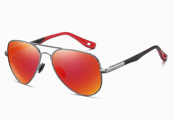 Erkekler İçin Güneş Gözlüğü Kadınlar Polarize Uv400 Koruma Aynalı Lens Metal Çerçeve Yay Menteşeli