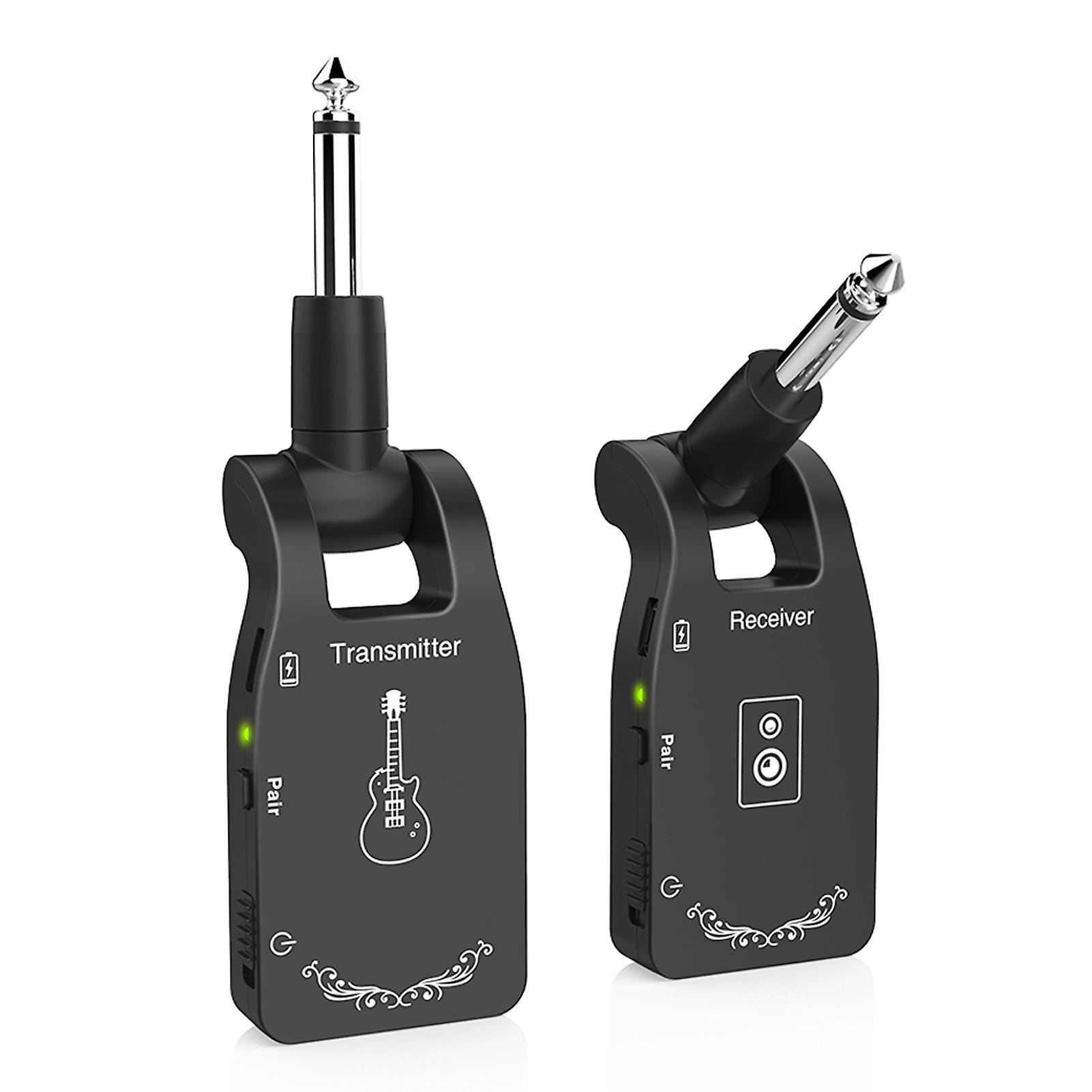 Wireless Guitar System 2.4G Rechargeable 6 Channels Audio Transmitter Receiver for Electric
