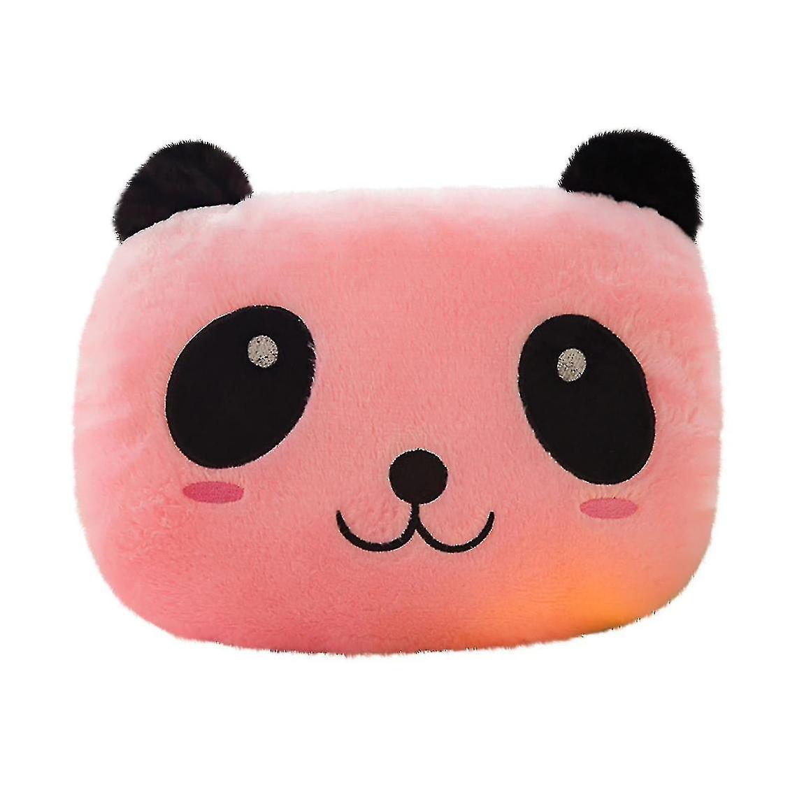 Luminous Panda Pillow Plush Giant Panda Doll Colorful Panda Pillow | Plush Pillow (pink)