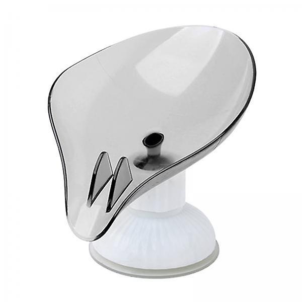 2xPlastic Leaf Shape Sæbe Opvask Holder Container Box til Badeværelse Grå