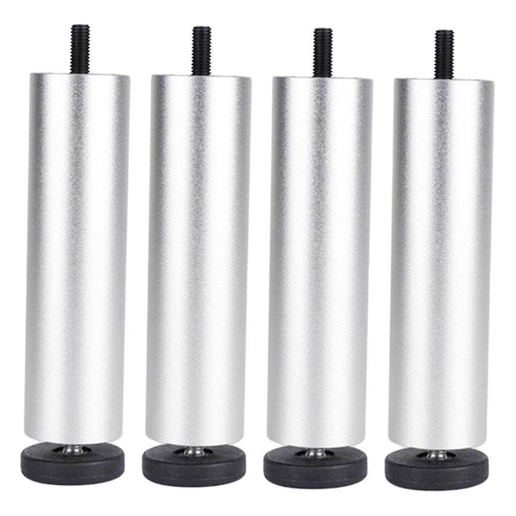 4pcs Έπιπλα κραμάτων αργιλίου πόδια καναπές καναπές τραπέζι ντουλάπι TV Stand πόδια ασήμι 6cm