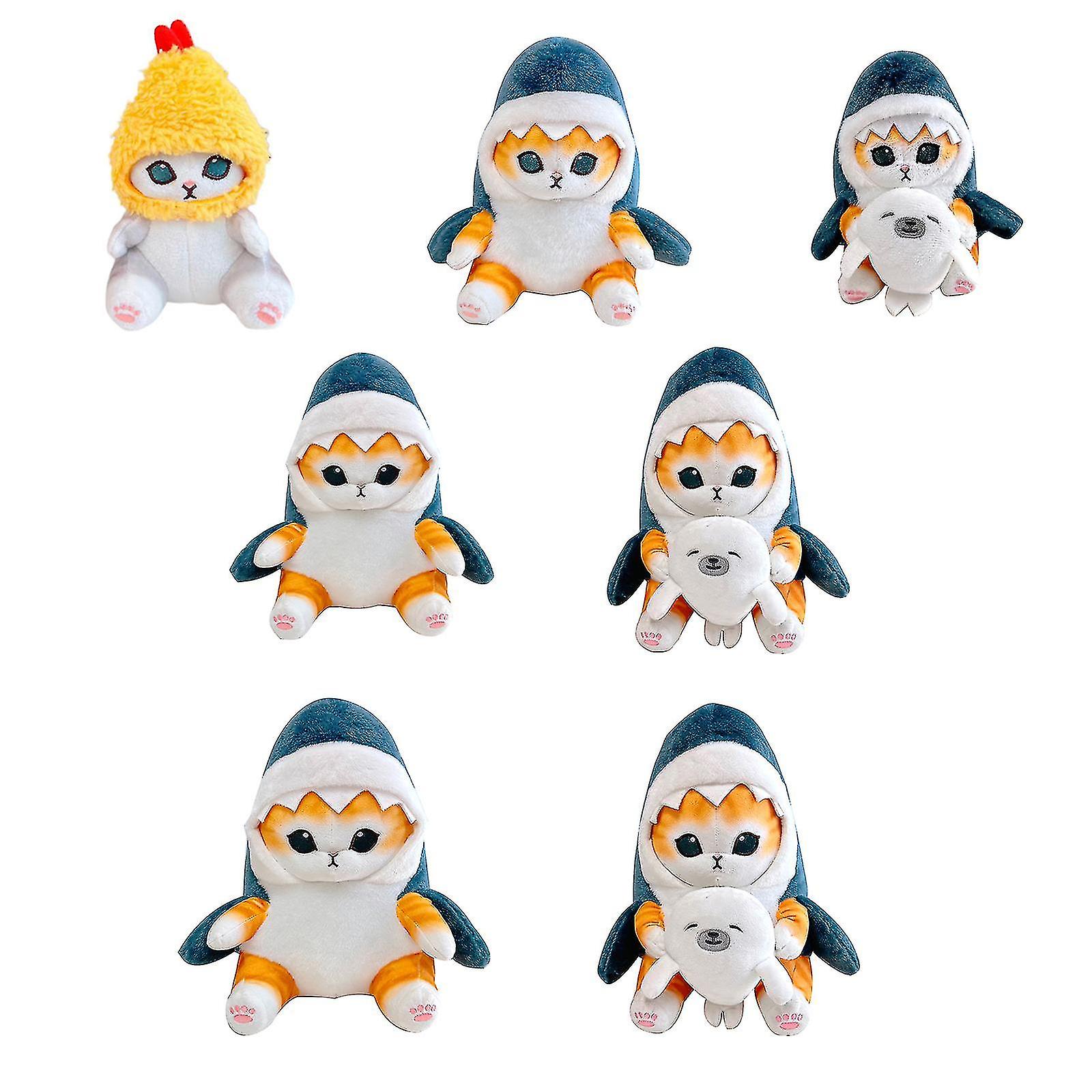 Creative Shark Cat Fried Shrimp Cat Plush Toy Pendant Doll Room Car Bag Decor