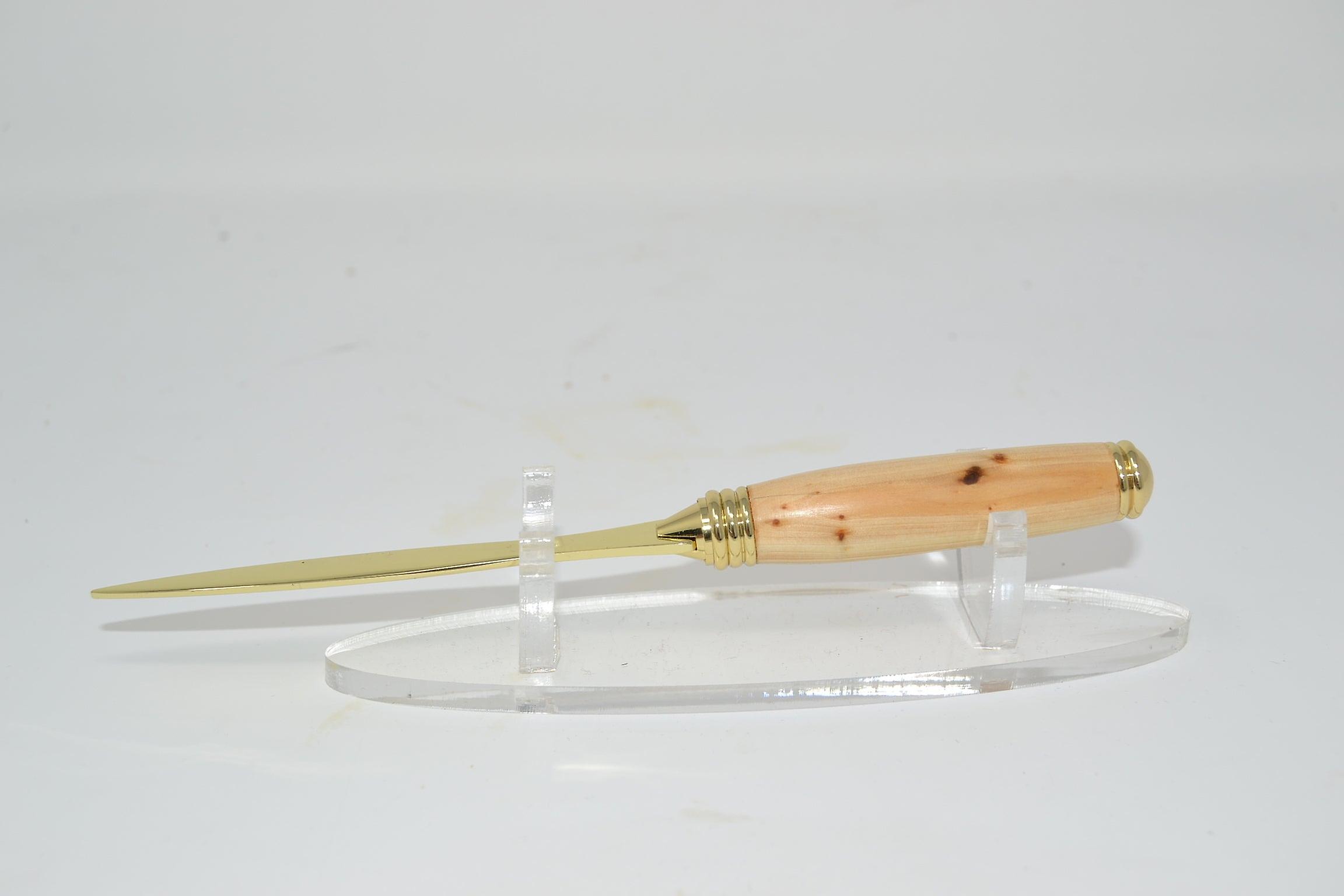 Wooden Letter Opener Juniper Handmade Unique Piece Personalizable