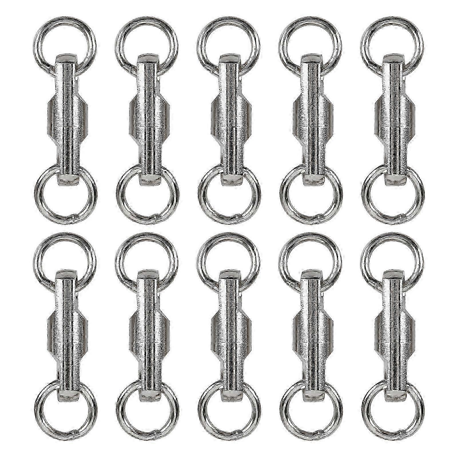 10 Pcs 3.5mm Stainless Steel Rotate Connector Stainless Steel Fishing Ball Bearing Rotate Connector for Fishing