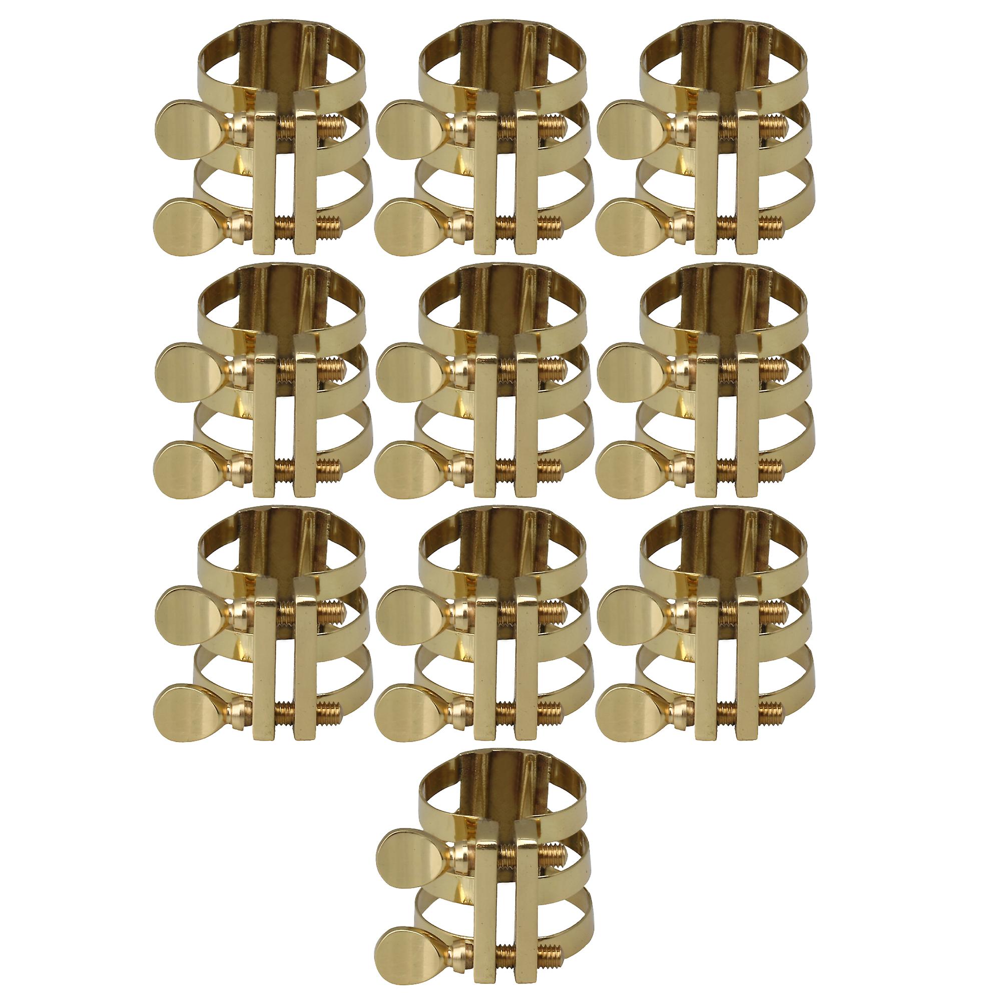 10Pcs Brass Alto E Flat Sax Mouthpiece Ligatures Clips Double Screws