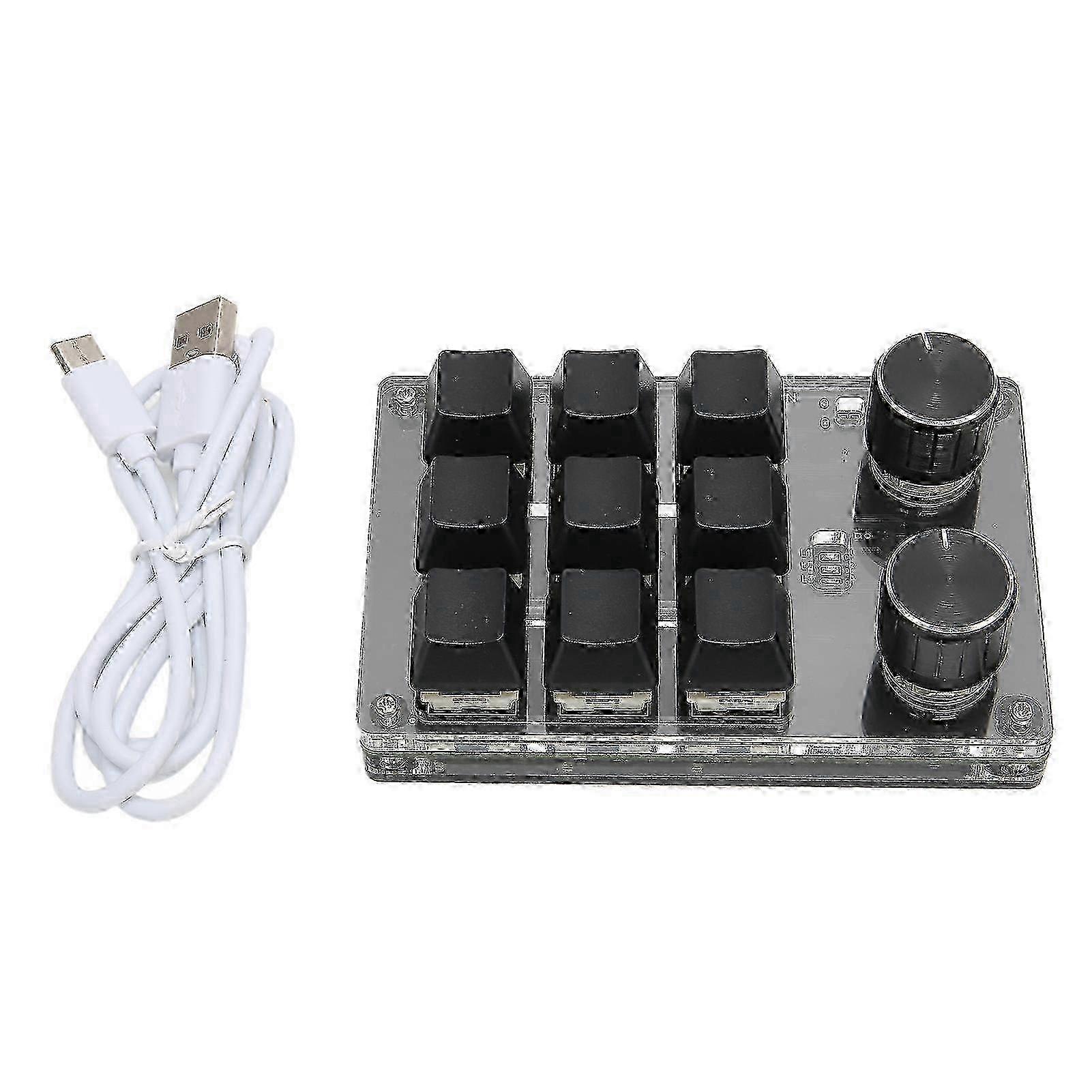 Mechanical Gaming Keypad 9 Keys 2 Knob Small USB Wireless Dual Mode OSU Keypad DIY Programmable Keyboard