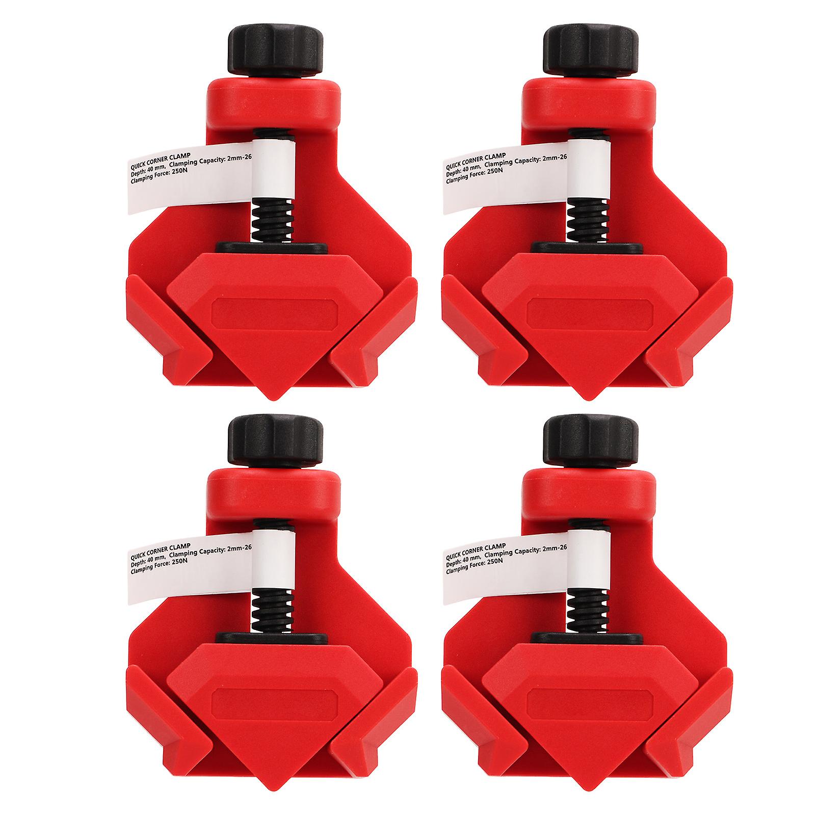 4 Pack Spring Loaded Right Angle Clamps, 90 Degree Corner Clamps for DIY Woodworking Furniture Maintenance