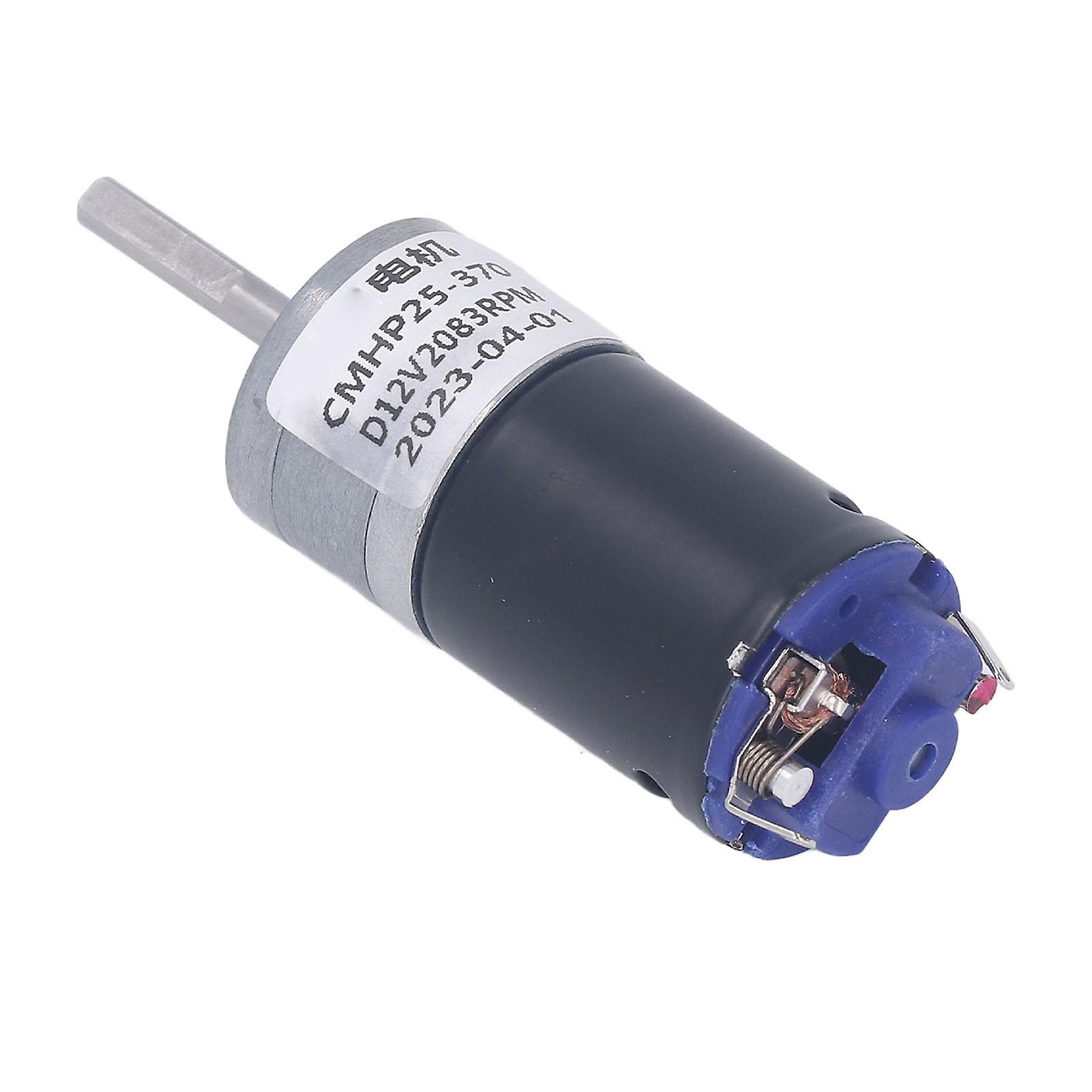 CMHP25-370 Long Shaft DC High Torque High Power Reduction Motor 12V 2083RPM Black Leather Reduction Motor