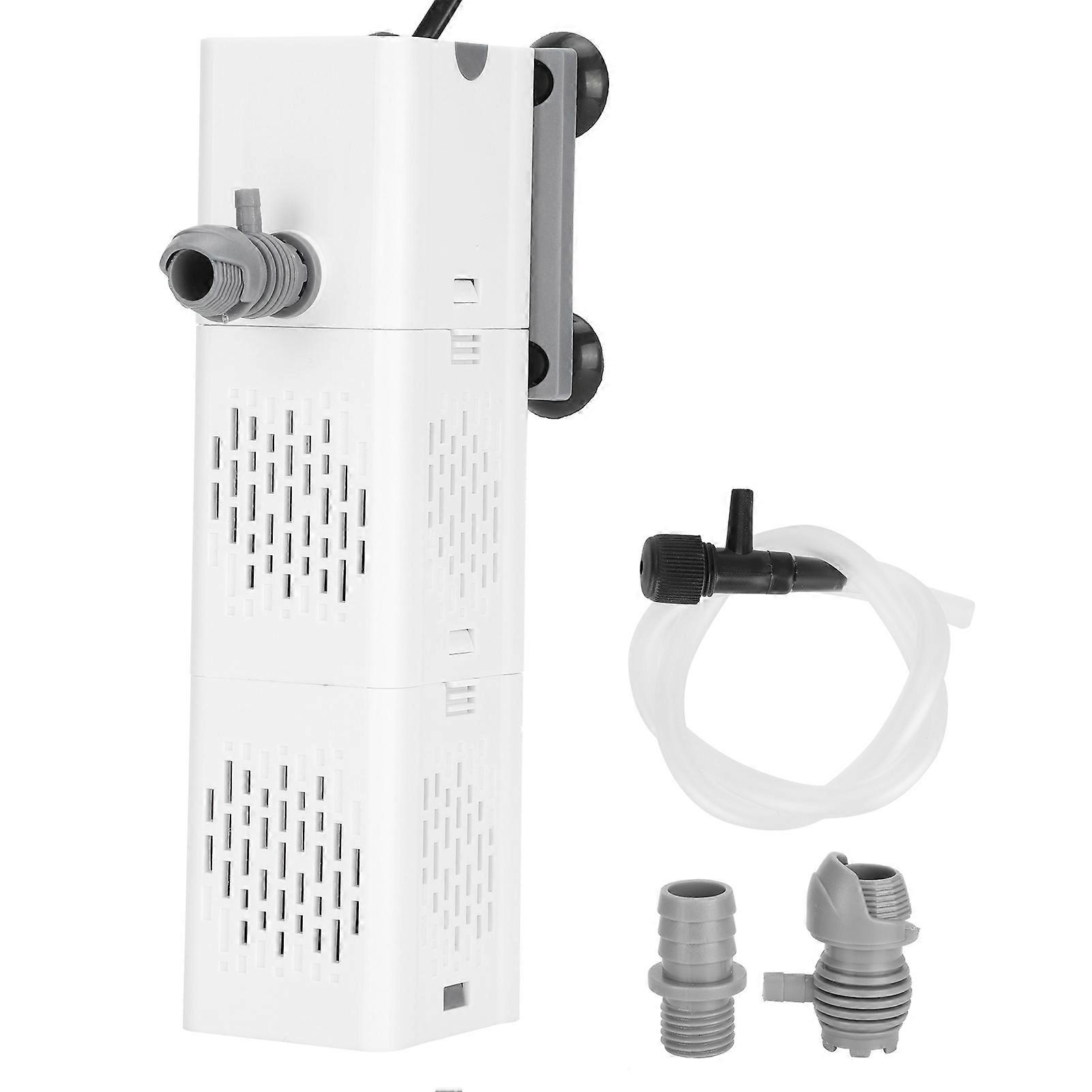 Fish Tank BuiltIn Filter Circulation Filtration OxygenIncreasing Multifunction Aquarium Accessories(EU Plug 220V/50HZ)