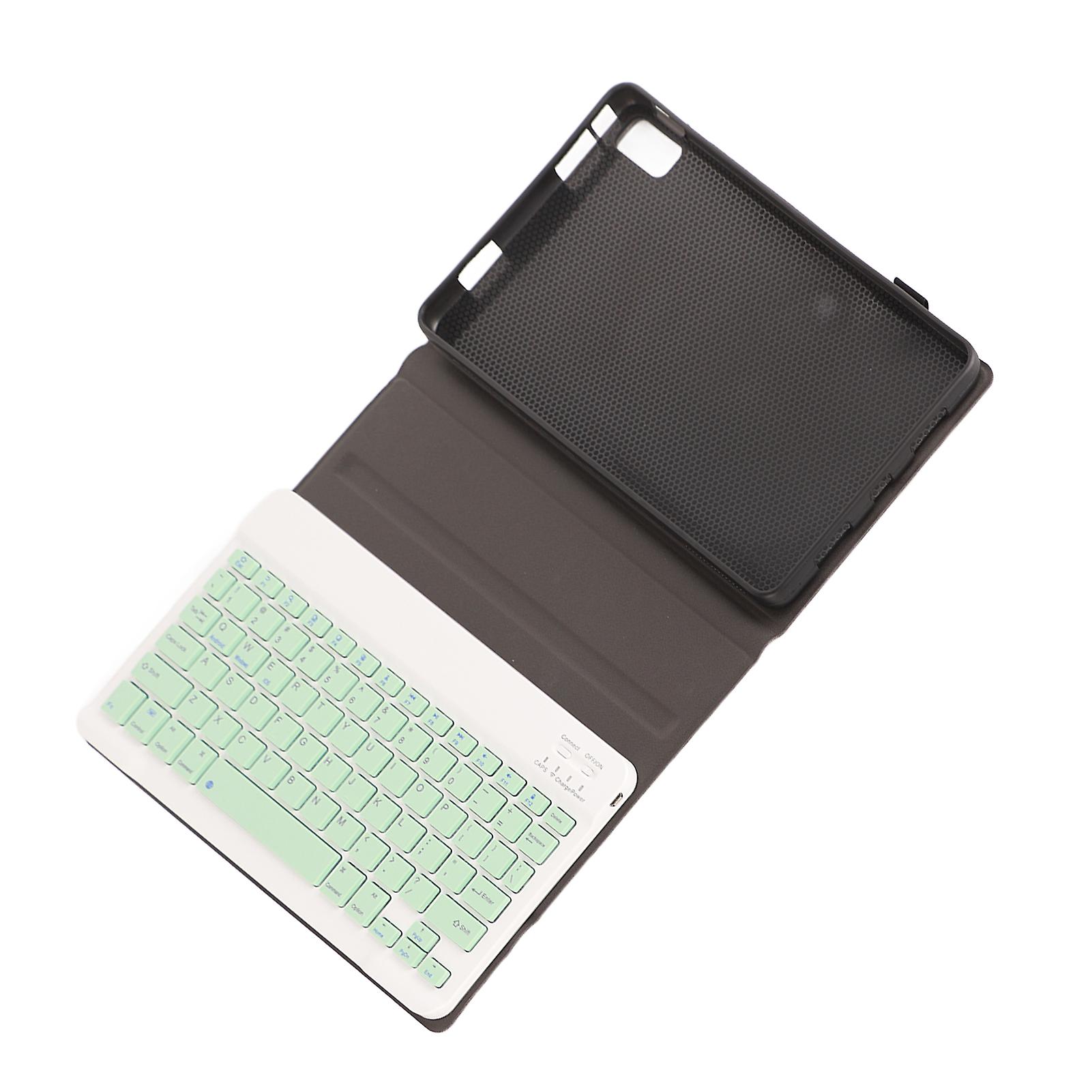 Wireless Keyboard 10in with Green Square Keycap Leather Sleeve