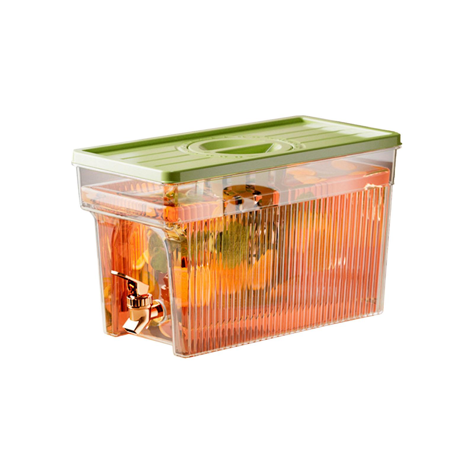 Cold Kettle with Faucet 3L PET Refrigerator Water Filter Dispenser Drink Container for Home Party Green 