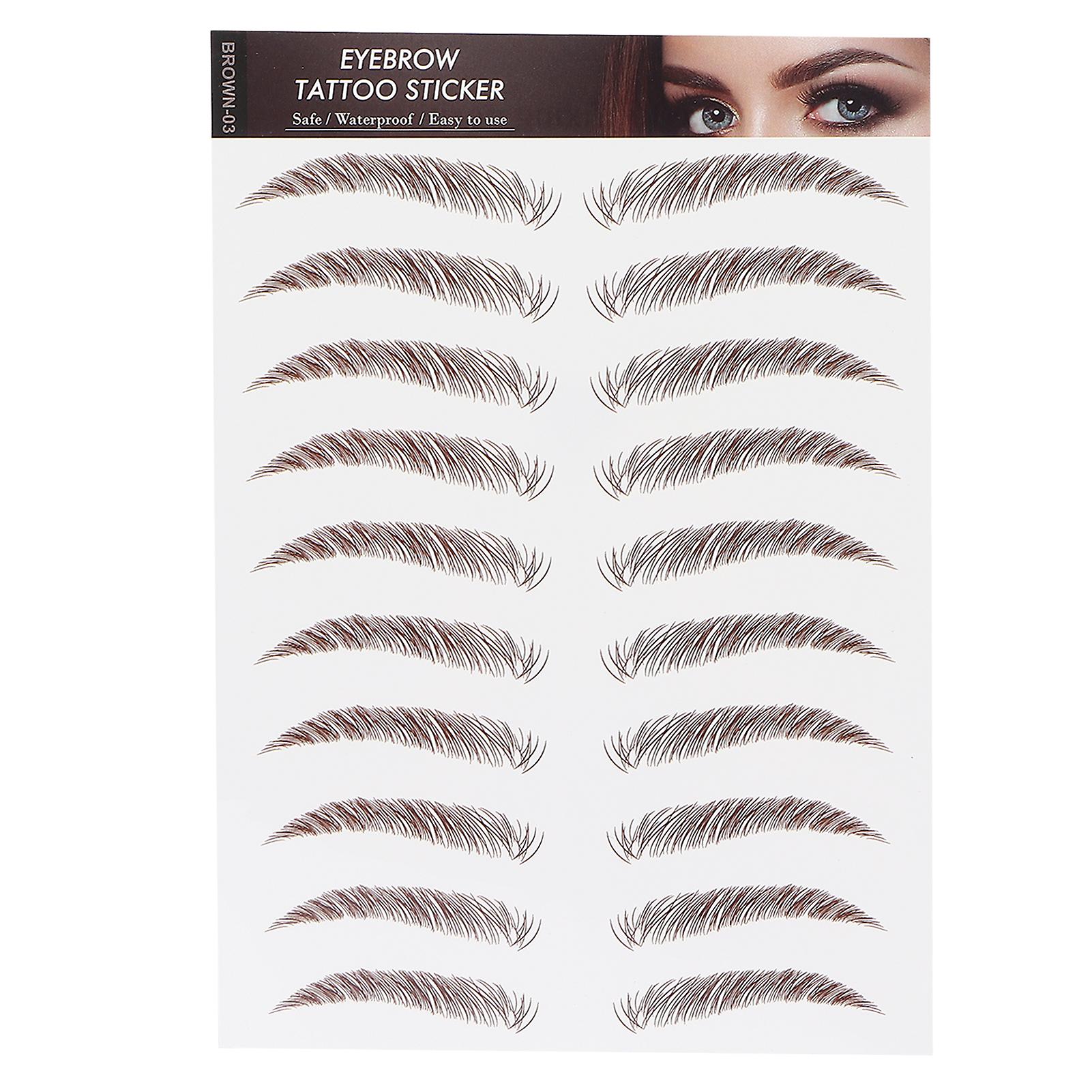 Autocollant de tatouage de sourcils professionnel et imperméable, autocollant de transfert de sourcils pour femmes, BROWN‑03