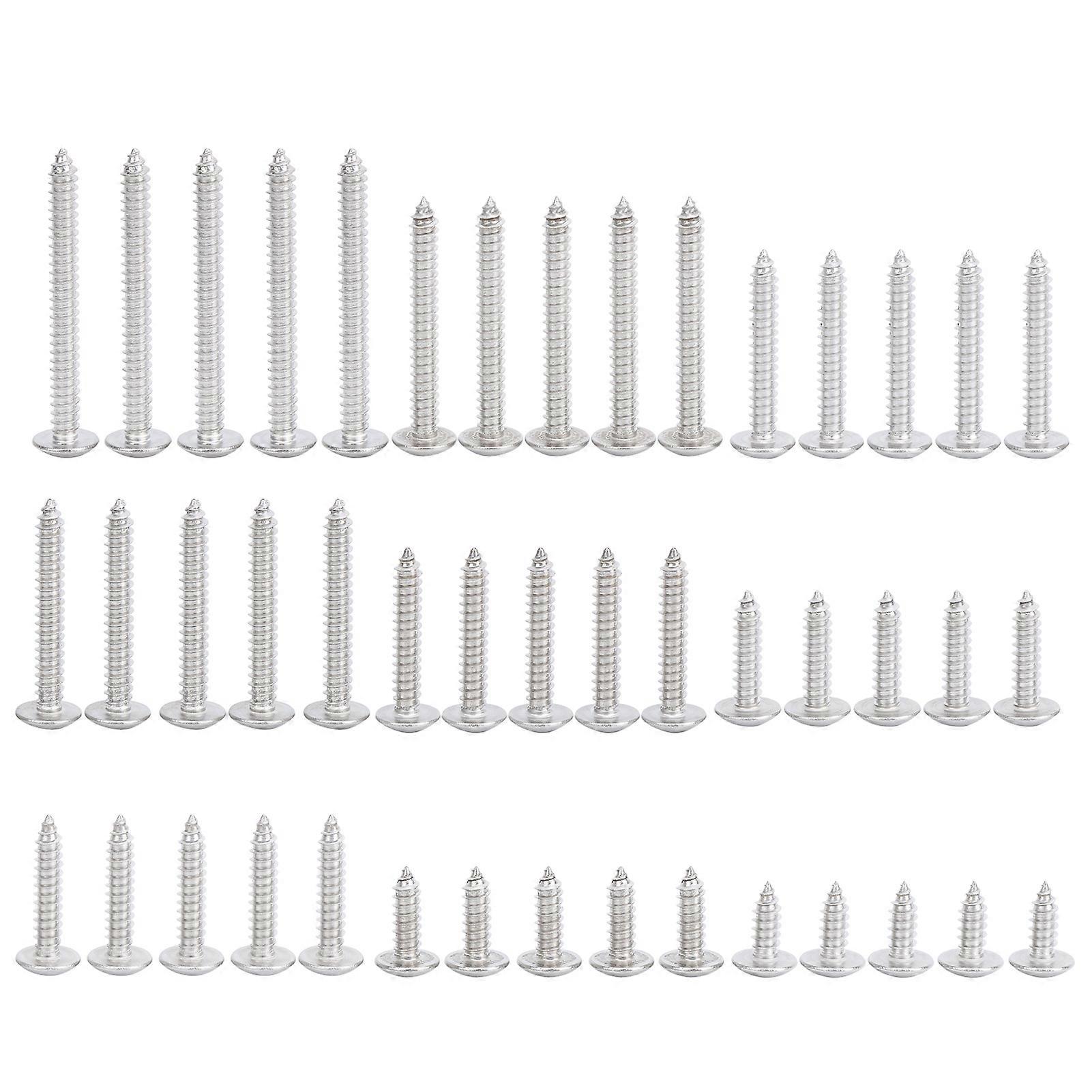 45Pcs SelfTapping Screw Set Cross Oval Head 304 Stainless Steel M6 Deep Thread MultiLength