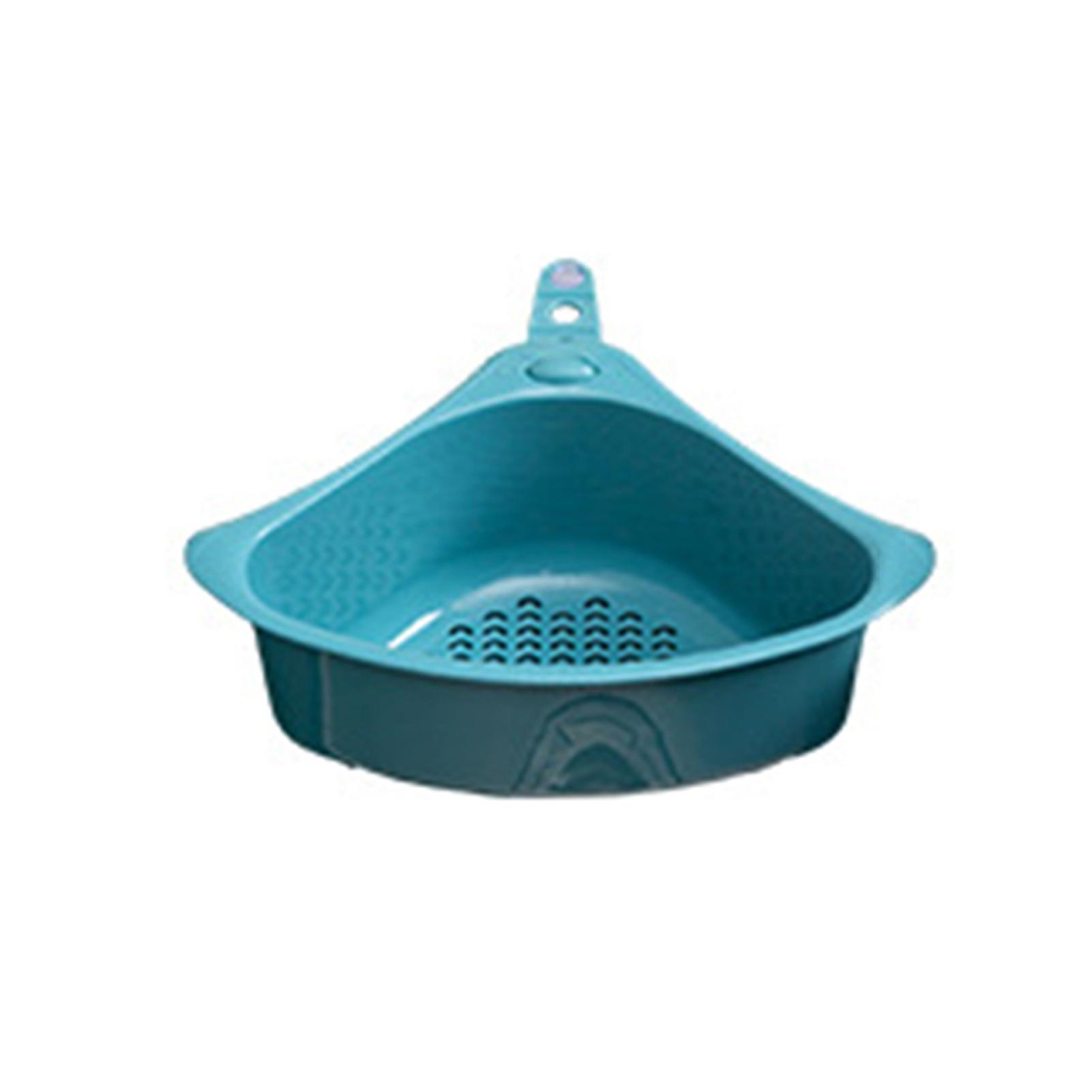 Kitchen Triangular Drain Basket Stable Easy Draining Corner Sink Strainer Basket for Kitchen