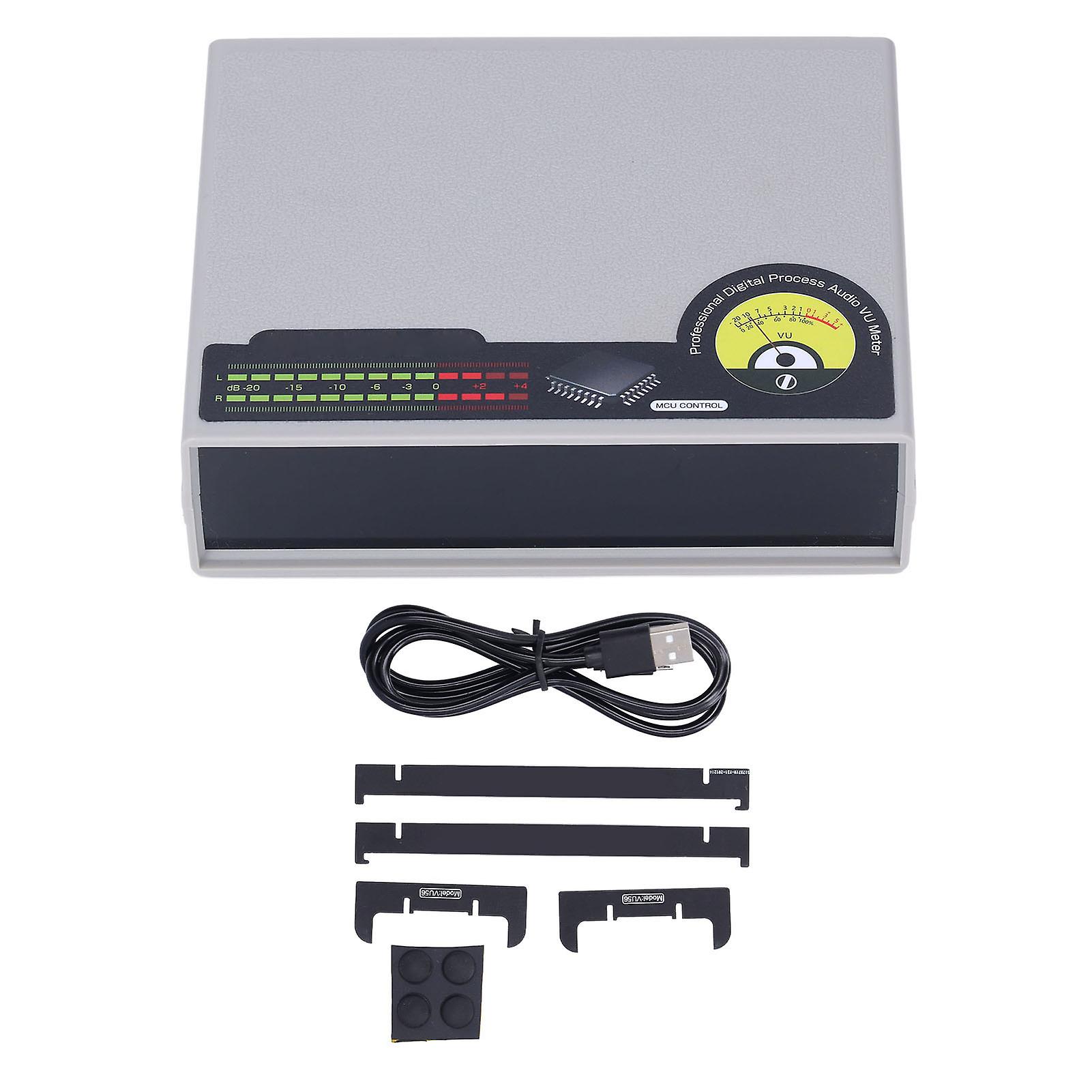 LED Music Spectrum Meter - 56 Bit Green Stereo Sound Indicator for CD Players, Aluminum
