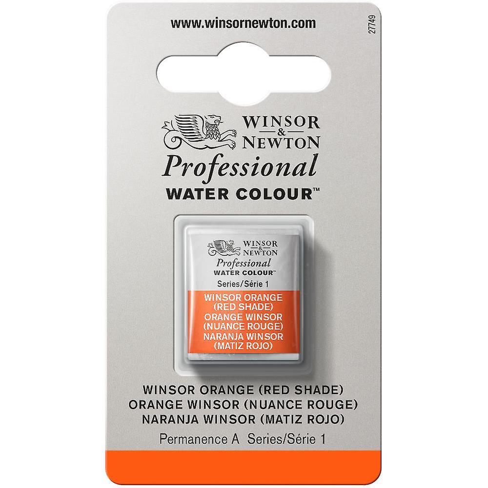 Winsor & Newton Professional Watercolour Half Pan, 723 Winsor Orange (Red Shade) S1
