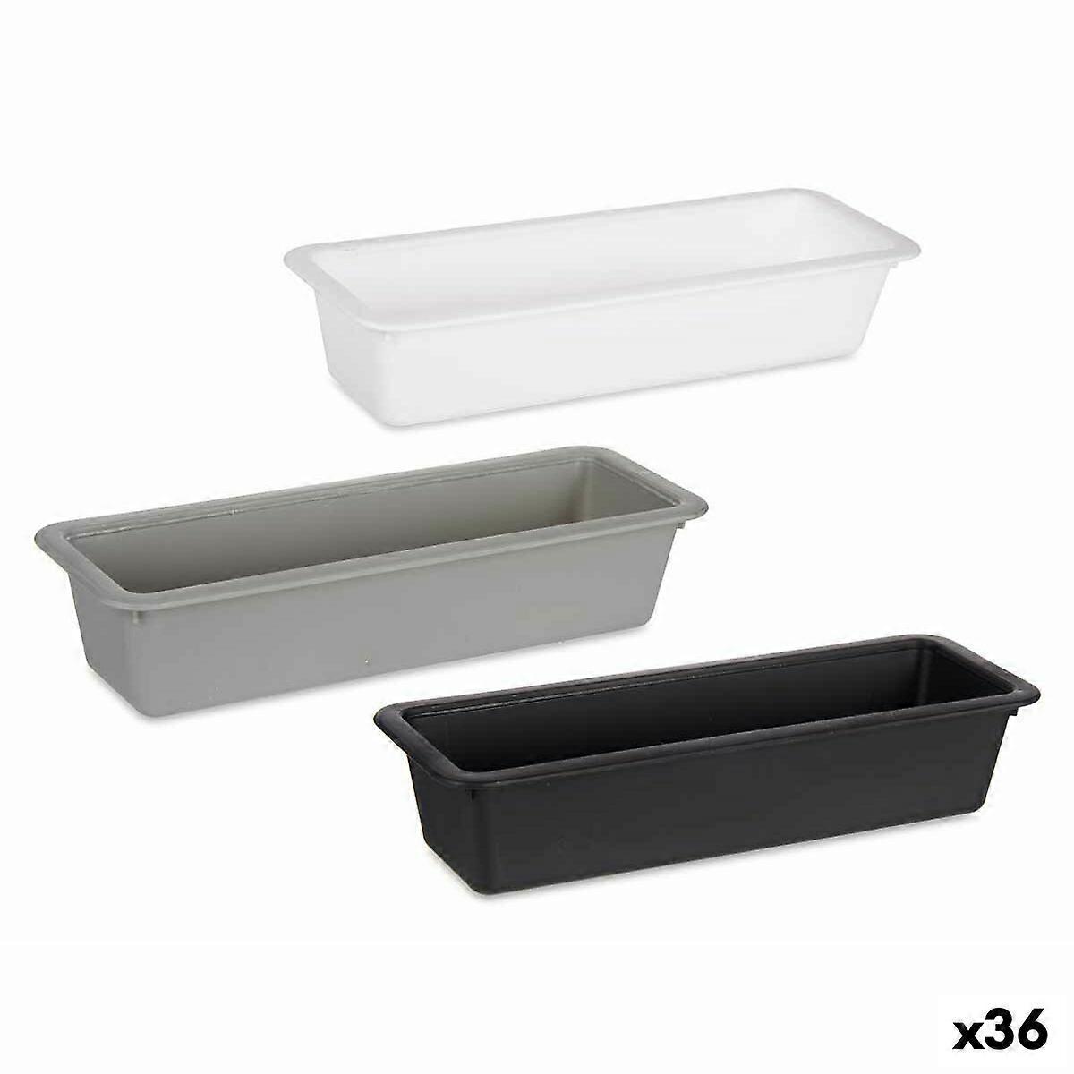 Range-couverts Kinvara Blanc Noir Noir Gris Caoutchouc naturel polypropylène TPR 8,5 x 5 x 24 cm 24 x 5,5 x 8,5 cm (36 Unités)