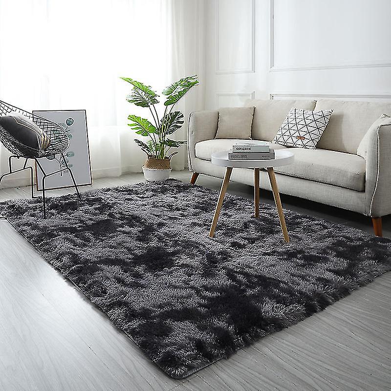 Lsxu Soft Fluffy Area Rug Shaggy Plush Tie-dyed Carpet Faux Fur Indoor Large Flu
