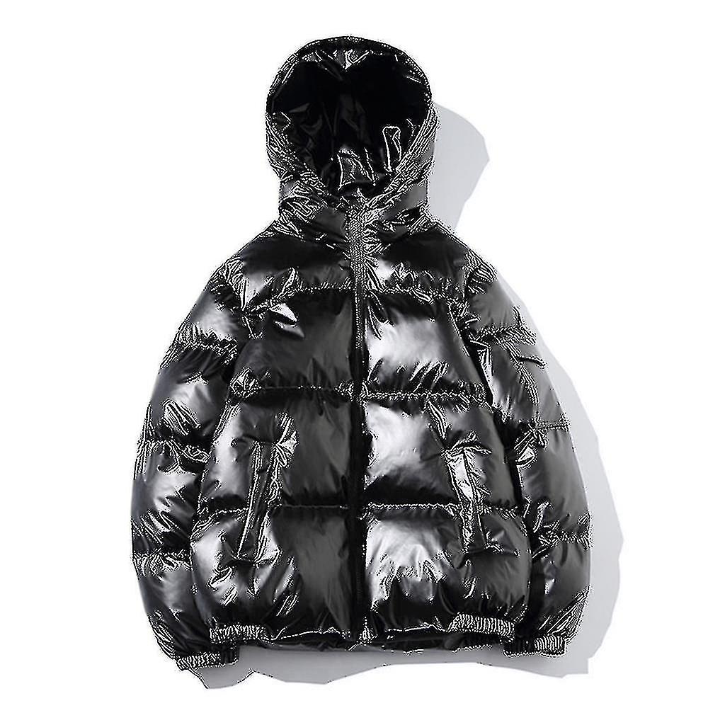 ז'קט פוך לגברים רוכסן מלא כותנה עם קפוצ'ון חורף ז'קט חם