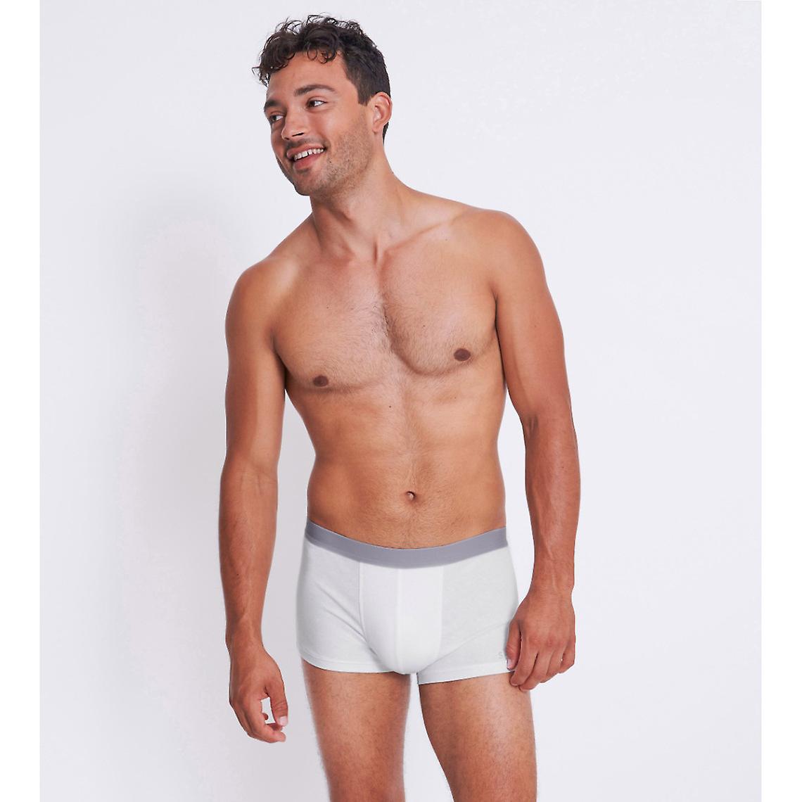 6 db férfi fehér pamut boxernadrág csomag