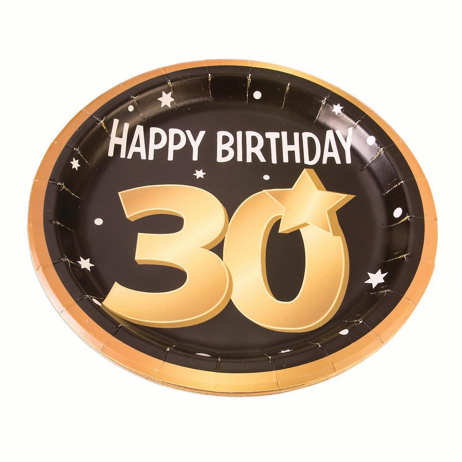 30Th Birthday Paper Plates 9" 8 In Pkt X81637