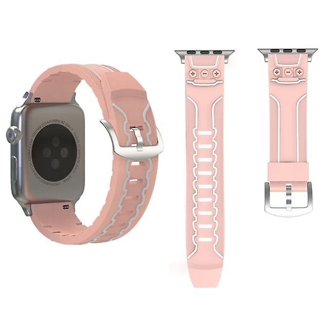 Electrocardiogram mode silicone Watch band for Apple Watch Series 3 2 1 in 42mm Pink