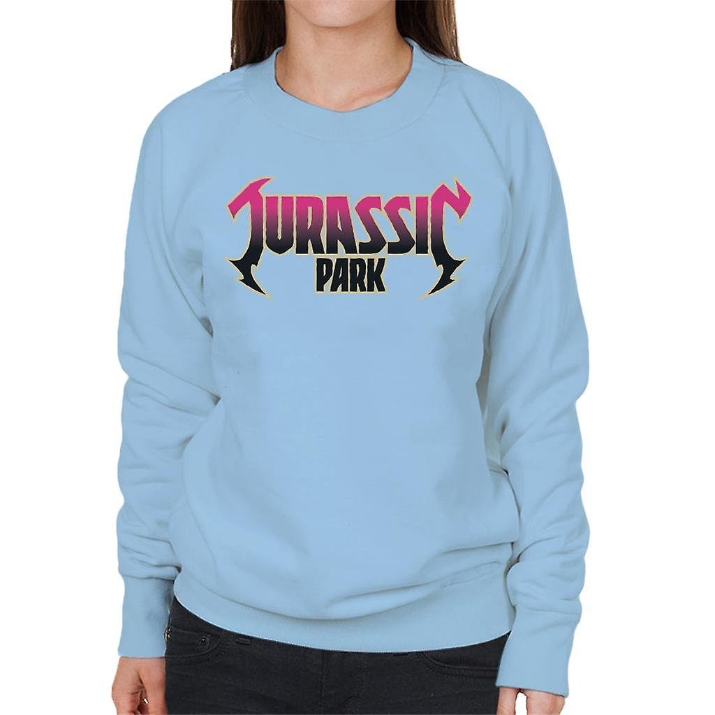 Jurassic Park Pink Gradient Rock Inspired Logo Women's Sweatshirt