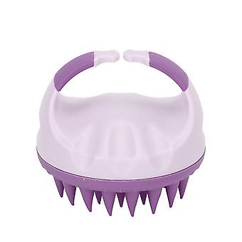 Waterproof Hair Massager Soft Silicone Scalp Brush Manual Shampoo Brush for Hair Cleaning Anti Dandruff Scalp Care Purple