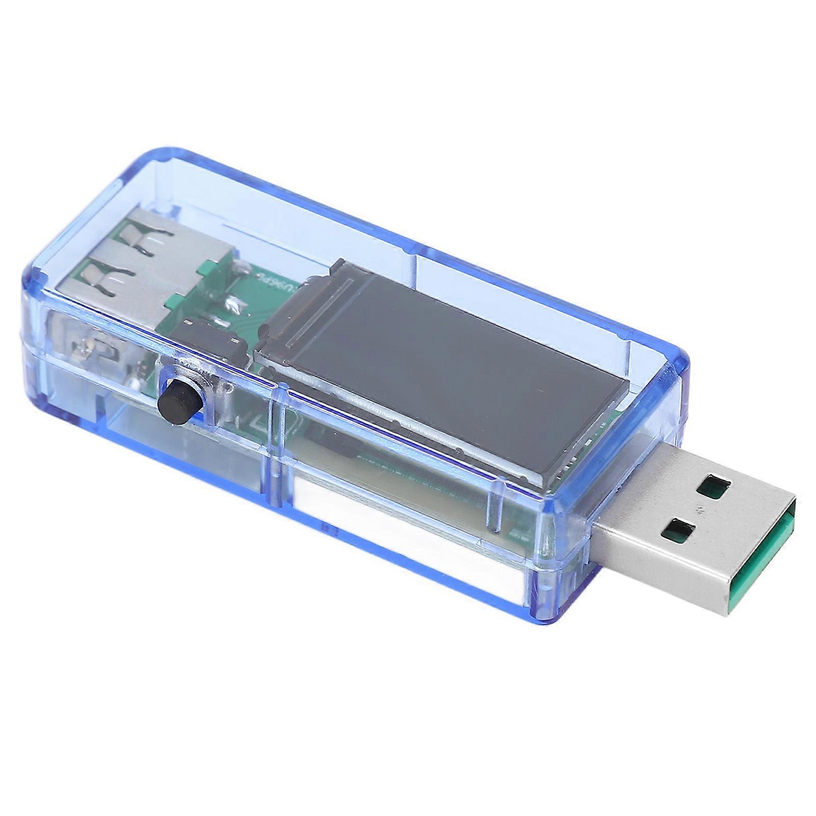 U96 USB Tester Accurate Multifunctional Voltage Current Power Temperature Testing Charger Tester Transparent Blue Case 