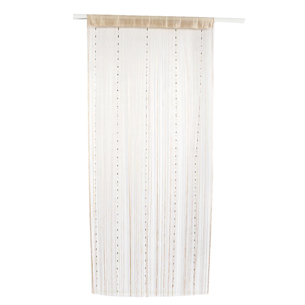 Polyester dörrfönstergardin för sovrum och vardagsrum (beige)