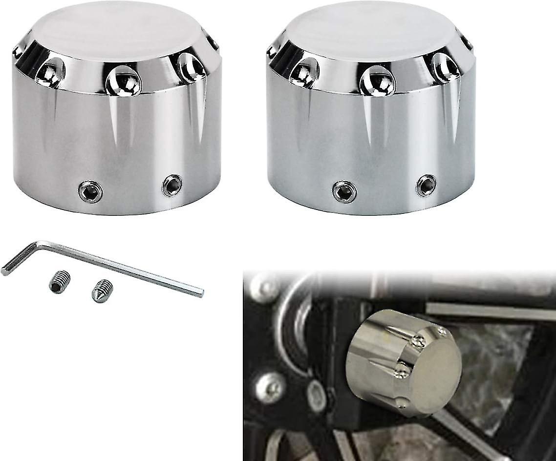 Front Axle Nut Cover Axle Caps Set Fit For Harley Sportster Xl 1200 Dyna Softail Fat Boy Touring Str