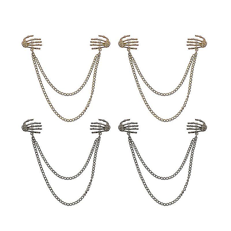 4pcs Skeleton Palm Shaped Brooch